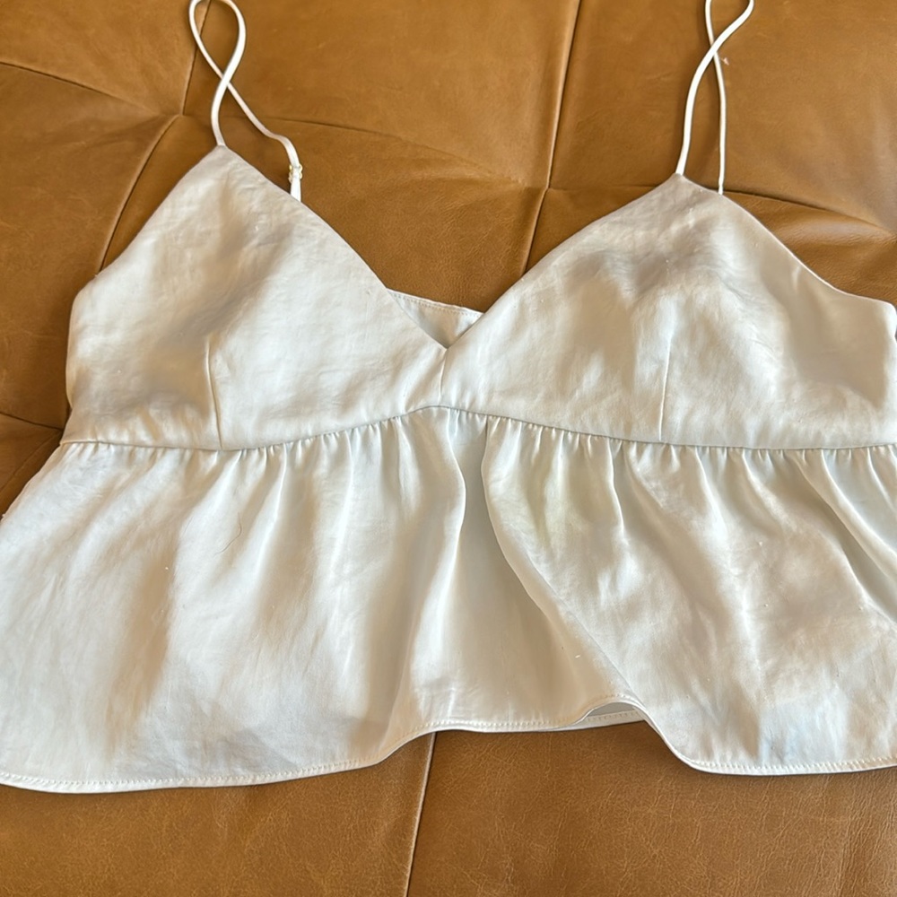 Silk white cropped top